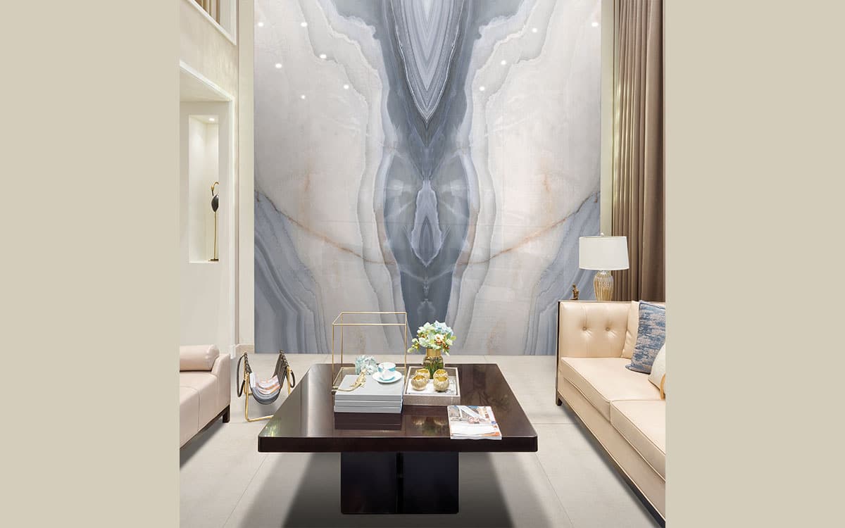 Agata Blue Lappato Bookmatch Slab — Quartzite · lappato (semi-polished)